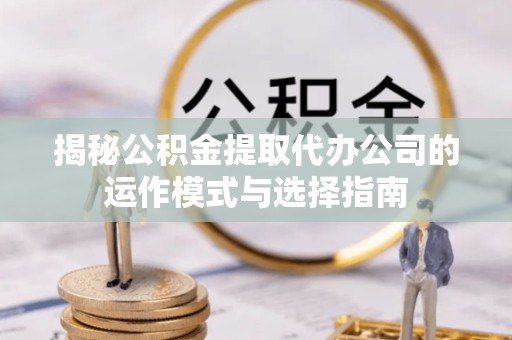 乐山揭秘公积金提取代办公司的运作模式与选择指南
