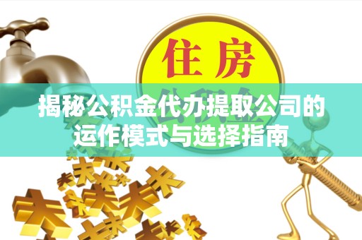 凉山州揭秘公积金代办提取公司的运作模式与选择指南